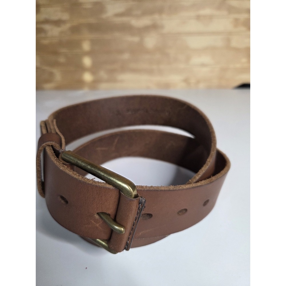 Timberland Men Genuine‎ Leather Classic Jean Belt Brass Buckle Brown Size 34